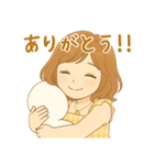 ボブウェーブへアの女の子（個別スタンプ：3）