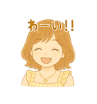 ボブウェーブへアの女の子（個別スタンプ：6）