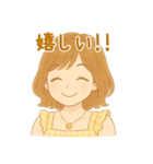 ボブウェーブへアの女の子（個別スタンプ：7）