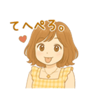ボブウェーブへアの女の子（個別スタンプ：14）