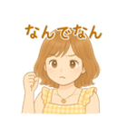 ボブウェーブへアの女の子（個別スタンプ：15）