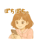 ボブウェーブへアの女の子（個別スタンプ：21）