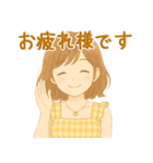 ボブウェーブへアの女の子（個別スタンプ：24）