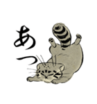 鳥獣戯画風のマヌルネコ2（個別スタンプ：4）