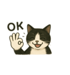 白黒猫 色々スタンプ（個別スタンプ：2）