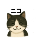 白黒猫 色々スタンプ（個別スタンプ：3）