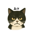 白黒猫 色々スタンプ（個別スタンプ：5）