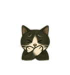 白黒猫 色々スタンプ（個別スタンプ：12）