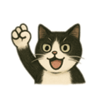 白黒猫 色々スタンプ（個別スタンプ：14）