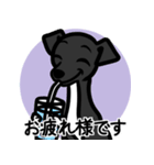 【ブラック4】1年中使える♡パピーイタグレ（個別スタンプ：8）