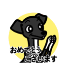 【ブラック4】1年中使える♡パピーイタグレ（個別スタンプ：18）