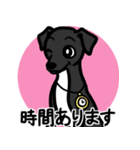 【ブラック4】1年中使える♡パピーイタグレ（個別スタンプ：21）