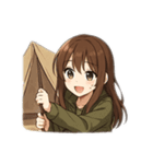 キャンプ可愛い女子スタンプ①（個別スタンプ：4）