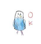 青いセキセイインコと白い文鳥（個別スタンプ：2）