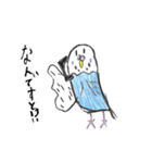 青いセキセイインコと白い文鳥（個別スタンプ：10）