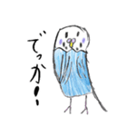 青いセキセイインコと白い文鳥（個別スタンプ：11）