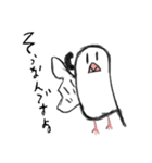 青いセキセイインコと白い文鳥（個別スタンプ：13）