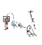 青いセキセイインコと白い文鳥（個別スタンプ：17）