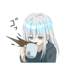 パーカーの女の子(銀髪)15（個別スタンプ：3）