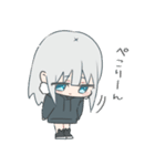 パーカーの女の子(銀髪)15（個別スタンプ：4）