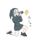 パーカーの女の子(銀髪)15（個別スタンプ：9）
