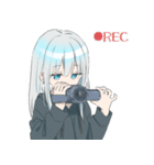 パーカーの女の子(銀髪)15（個別スタンプ：10）