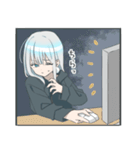 パーカーの女の子(銀髪)15（個別スタンプ：11）