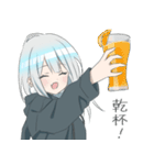 パーカーの女の子(銀髪)15（個別スタンプ：17）