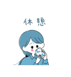 ブルー人格スタンプパック（個別スタンプ：6）