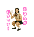 【筋肉大好き！】マッスル女子高生①（個別スタンプ：3）