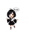 くろヘアキュートスタンプ（個別スタンプ：6）