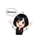 くろヘアキュートスタンプ（個別スタンプ：13）