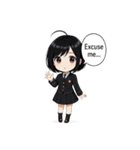 くろヘアキュートスタンプ（個別スタンプ：26）