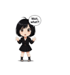くろヘアキュートスタンプ（個別スタンプ：28）