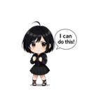 くろヘアキュートスタンプ（個別スタンプ：32）