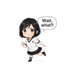 くろヘアキュートスタンプ（個別スタンプ：34）