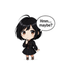くろヘアキュートスタンプ（個別スタンプ：39）