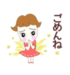 お茶目ガールるるちゃん挨拶＆楽しい言葉（個別スタンプ：32）