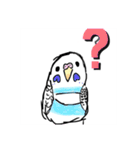 かわいいインコちゃんブルーー（個別スタンプ：3）
