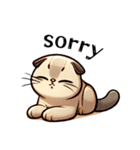 猫(マンチカン)情が可愛い英語スタンプ（個別スタンプ：4）