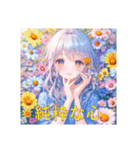 花と少女と色んな花言葉（個別スタンプ：9）