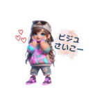 ネオンカラーの女の子の日常❤️（個別スタンプ：16）
