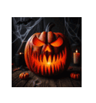 ハロウィンの顔スタンプ（個別スタンプ：1）
