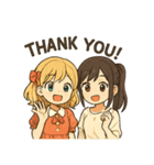 かわいい 日本とアメリカ仲良しスタンプ（個別スタンプ：1）