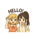 かわいい 日本とアメリカ仲良しスタンプ（個別スタンプ：2）