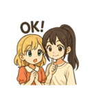 かわいい 日本とアメリカ仲良しスタンプ（個別スタンプ：3）
