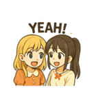 かわいい 日本とアメリカ仲良しスタンプ（個別スタンプ：10）