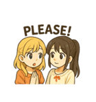 かわいい 日本とアメリカ仲良しスタンプ（個別スタンプ：15）