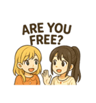 かわいい 日本とアメリカ仲良しスタンプ（個別スタンプ：16）
