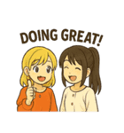 かわいい 日本とアメリカ仲良しスタンプ（個別スタンプ：21）